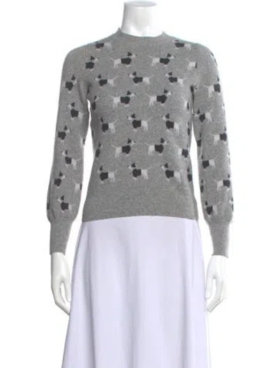 Pre-owned Kate Spade Wool Printed Sweater In Gray