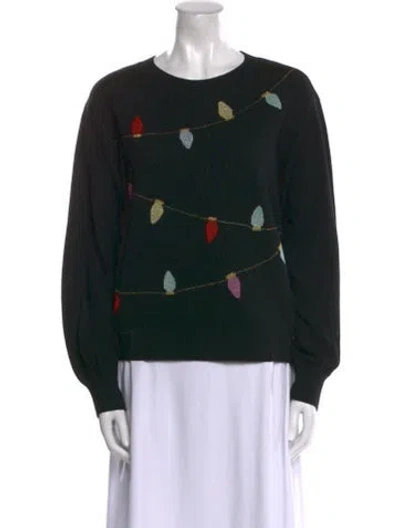 Pre-owned Kate Spade Wool Printed Sweater W/ Tags In Black