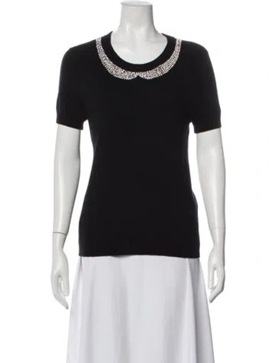 Pre-owned Kate Spade Wool Scoop Neck Sweater In Black