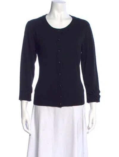 Pre-owned Kate Spade Wool Scoop Neck Sweater In Blue