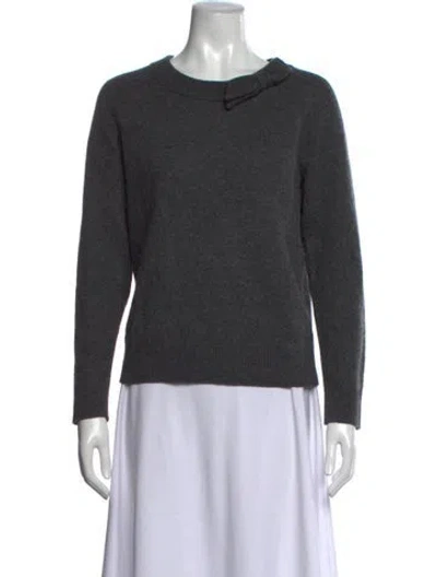 Pre-owned Kate Spade Wool Scoop Neck Sweater In Grey