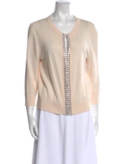 Pre-owned Kate Spade Wool Scoop Neck Sweater In Neutral