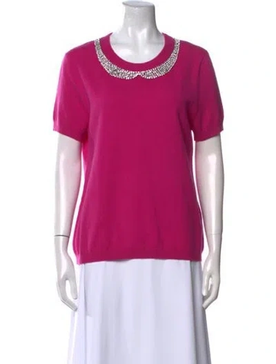 Pre-owned Kate Spade Wool Scoop Neck Sweater In Pink