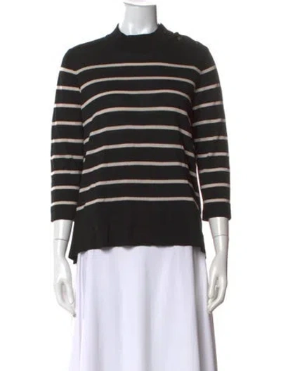 Pre-owned Kate Spade Wool Striped Sweater In Black