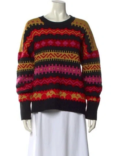Pre-owned Kate Spade Wool Striped Sweater In Red