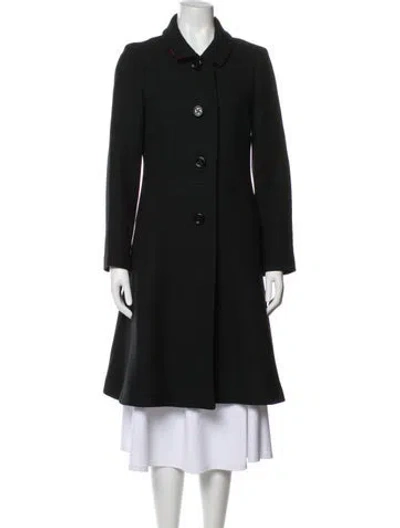 Pre-owned Kate Spade Wool Trench Coat In Black