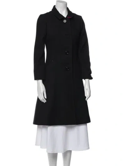 Pre-owned Kate Spade Wool Trench Coat In Black
