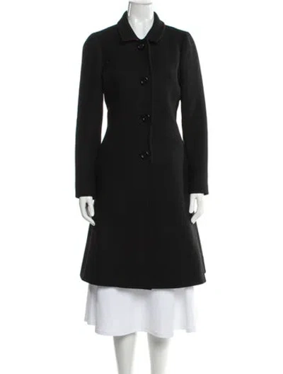 Pre-owned Kate Spade Wool Trench Coat In Black