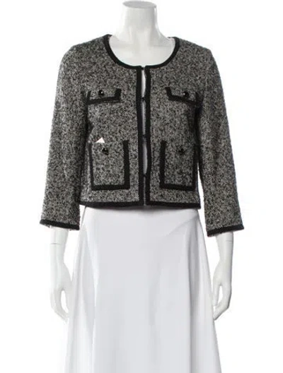 Pre-owned Kate Spade Wool Tweed Pattern Evening Jacket In Multi
