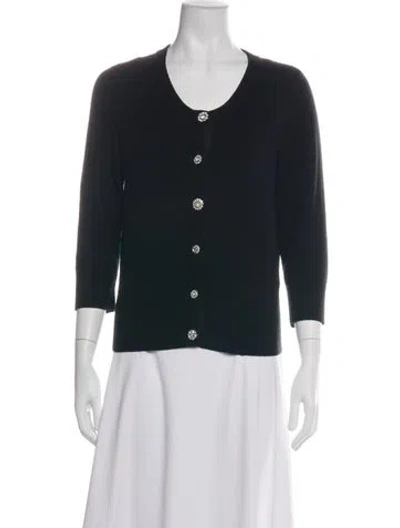 Pre-owned Kate Spade Wool V-neck Sweater In Green