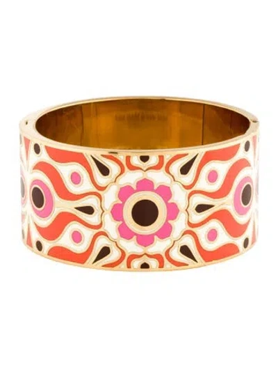 Pre-owned Kate Spade X Florence Broadhurst Enamel "carry A Torch" Bangle, 7"