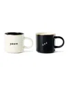 Kate Spade Yawn Zzz Mugs, Set Of 2 In Black