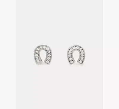 Kate Spade You're A Gem Pave Horseshoe Studs In Silver