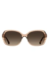 Kate Spade Yvette 54mm Gradient Polarized Square Sunglasses In Brown / Brown Gradient