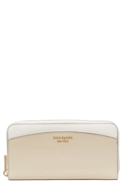 Kate Spade Zac Leather Wallet In Beige
