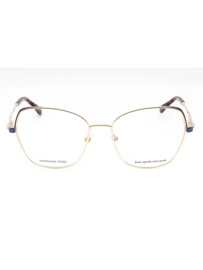 Kate Spade Zeena/g Eyeglasses In 0rhl 00 - Gold Black/clear Demo Lens