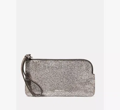 Kate Spade Zippy Metallic Dot Suede Wristlet In Brown