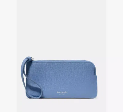 Kate Spade Zippy Wristlet In Blue
