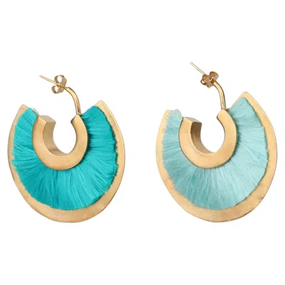 Pre-owned Katerina Makriyianni Double Face Silky Hoops In Silk & 24k Vermeil Gold By  In Multi