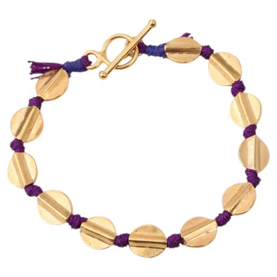 Pre-owned Katerina Makriyianni Mini Coins Bracelet In Silk, Bronze & 24k Vermeil Gold By  In Multi