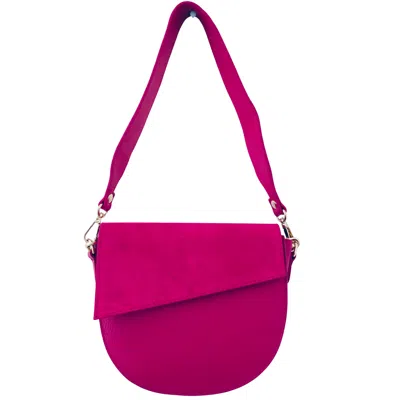 Katerina Nyc Women's Pink / Purple Anna Suede & Leather Bag - Fuchsia In Pink/purple