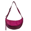 Katerina Nyc Women's Pink / Purple Pebbled Leather Adjustable Sling Bag - Fuchsia In Pink/purple