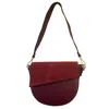 Katerina Nyc Women's Red Anna Suede & Leather Bag -bordeaux In Red