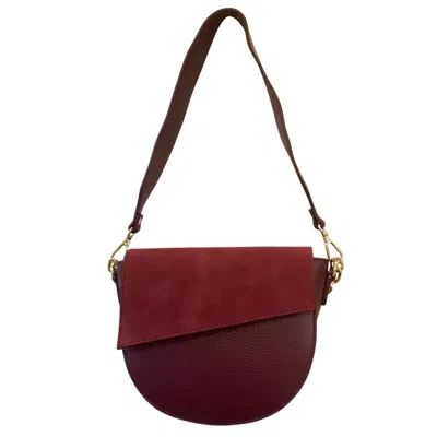 Katerina Nyc Women's Red Anna Suede & Leather Bag -bordeaux