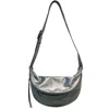 Katerina Nyc Women's Smooth Italian Leather Sling Bag - Metallic Silver In Silver