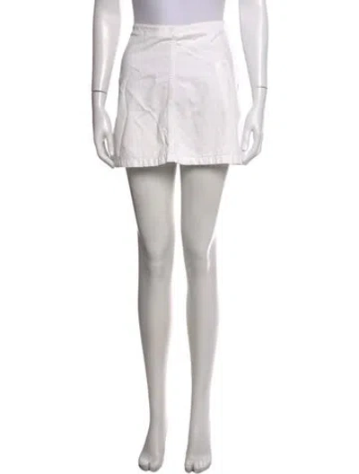 Pre-owned Katharine Hamnett Pleated Accents Mini Skirt In White