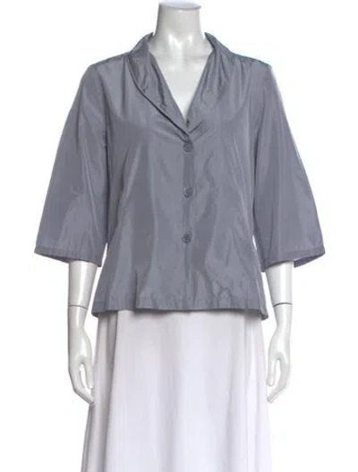 Pre-owned Katharine Hamnett Three-quarter Sleeve Top In Gray