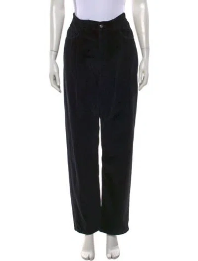 Pre-owned Katharine Hamnett Velvet Straight Leg Pants In Black