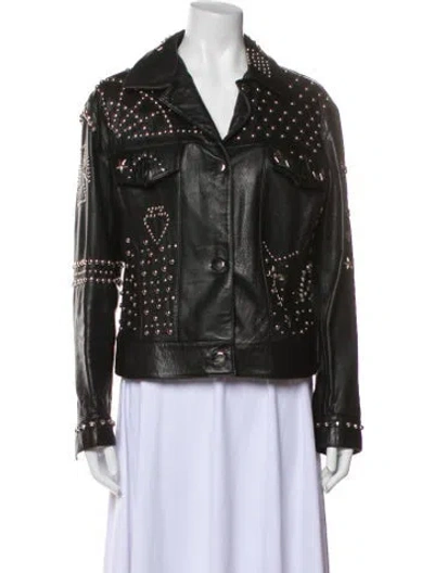 Pre-owned Katharine Hamnett Vintage 1990 Biker Jacket In Black