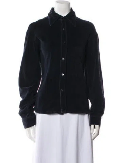 Pre-owned Katharine Hamnett Vintage 1990's Button-up Top In Blue
