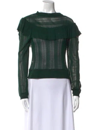 Pre-owned Katharine Kidd Bateau Neckline Long Sleeve Sweatshirt In Green