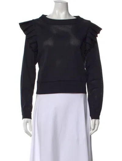 Pre-owned Katharine Kidd Crew Neck Long Sleeve Top In Black