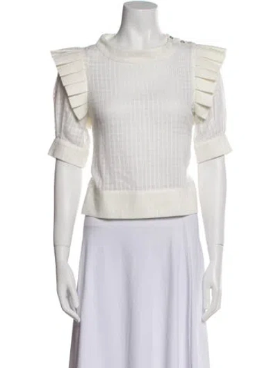 Pre-owned Katharine Kidd Crew Neck Short Sleeve Crop Top In Blue