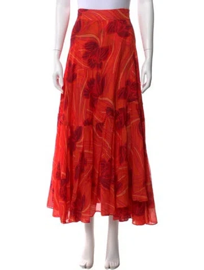 Pre-owned Katharine Kidd Floral Print Long Skirt In Multi