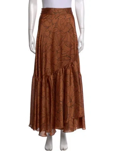 Pre-owned Katharine Kidd Floral Print Long Skirt In Multi