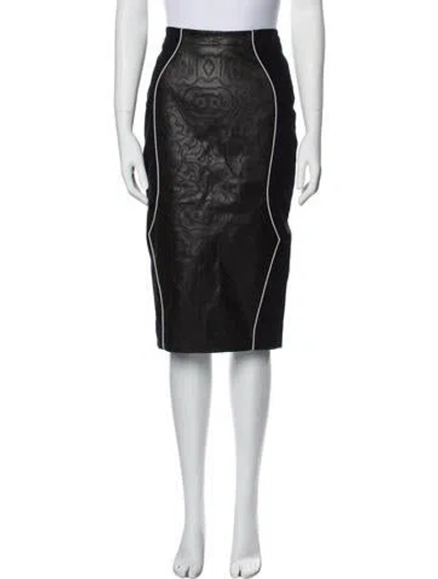 Pre-owned Katharine Kidd Pleated Accents Knee-length Skirt W/ Tags In Black