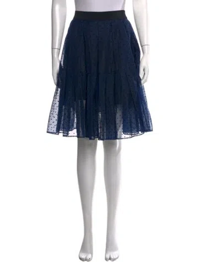 Pre-owned Katharine Kidd Polka Dot Print Midi Length Skirt In Blue
