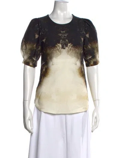 Pre-owned Katharine Kidd Printed Crew Neck Top In Black