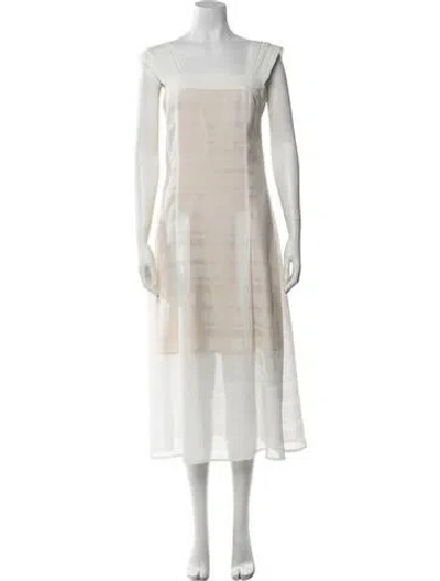 Pre-owned Katharine Kidd Printed Long Dress In Neutrals