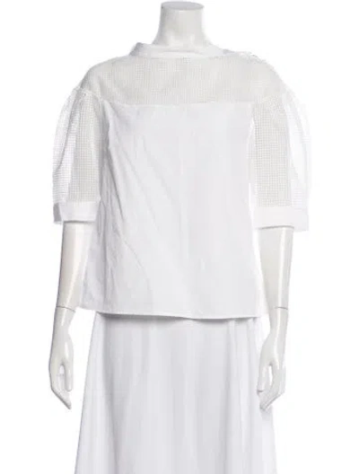 Pre-owned Katharine Kidd Short Sleeve Top In White