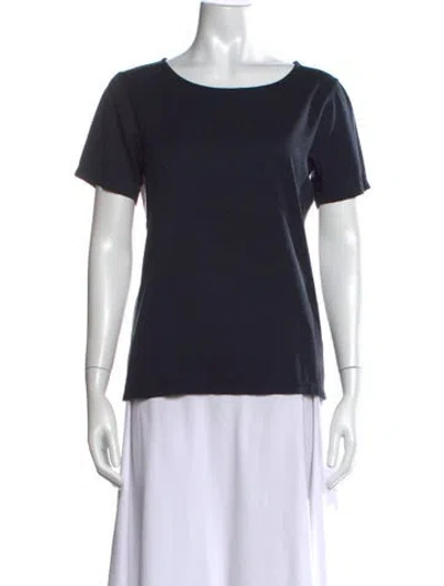 Pre-owned Katharine Kidd Silk Scoop Neck T-shirt In Blue