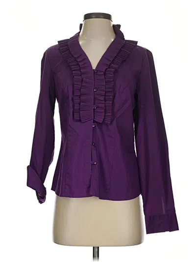 Pre-owned Katherine Barclay Long Sleeve Blouse In Purple
