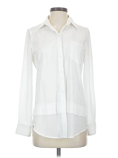 Pre-owned Katherine Barclay Long Sleeve Blouse In White