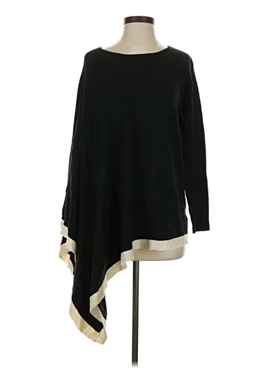 Pre-owned Katherine Barclay Long Sleeve Top Black One Shoulder Neckline Tops