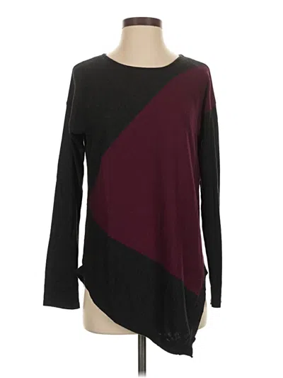 Pre-owned Katherine Barclay Long Sleeve Top Burgundy Boatneck Tops