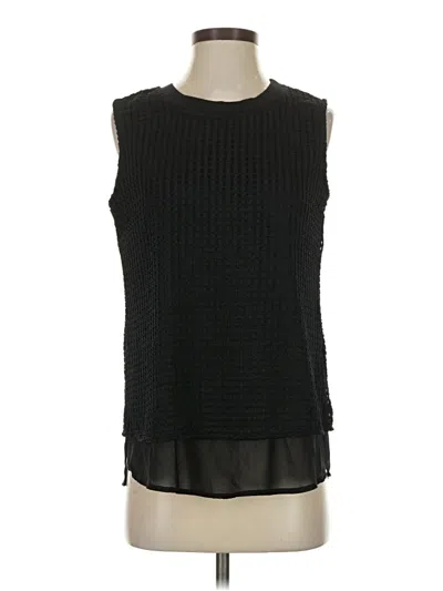 Pre-owned Katherine Barclay Sleeveless Top Black Crew Neck Tops